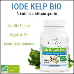 Iode extrait concentré Kelp biologique- 60  gélules