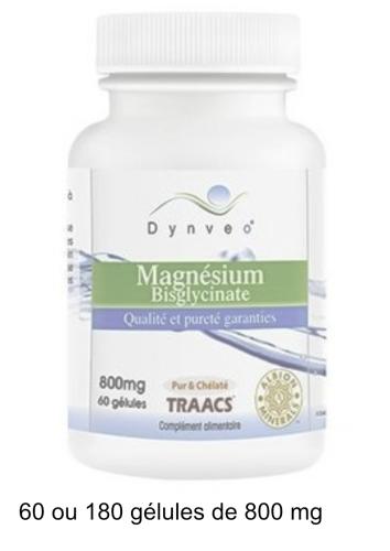 Bisglycinate de magnésium 100 % chélaté 800 mg 60 ou 180 gélules