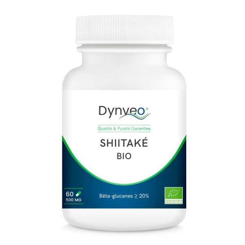 Shiitake BIO concentré - 60% en polysaccharides 20% bêta-glucanes - 500mg / 60 gélules